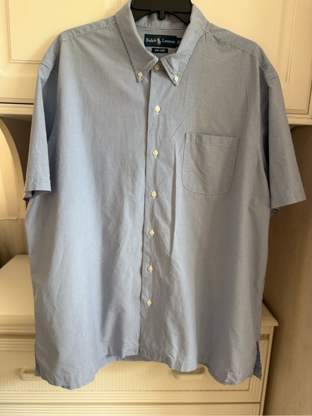 Vintage 90s Ralph Lauren Bob Camp Shirt Plaid S/S Button Down Men XL